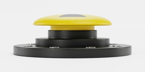 Realistic 3D Render of Emergency Button