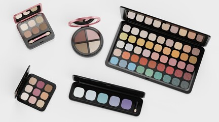 Realistic 3D Render of Eyeshadow Palettes