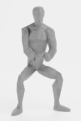 3D Render of Artificial Low-poly Character