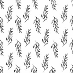 seamless pattern of decorative leaves. summer wallpaper  tropical leaves in a minimalist style. vector pattern for print, textiles, paper. art vintage style.