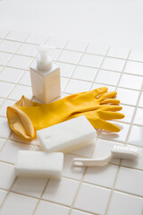 掃除道具　掃除　タイル　浴室の掃除　ゴム手袋