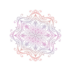 mandala design illustration in gradient color isolated on white background .