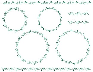 手描きの葉っぱのフレーム、バナー 