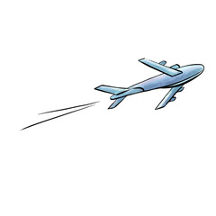 Fototapeta na wymiar Airplane on a white background
