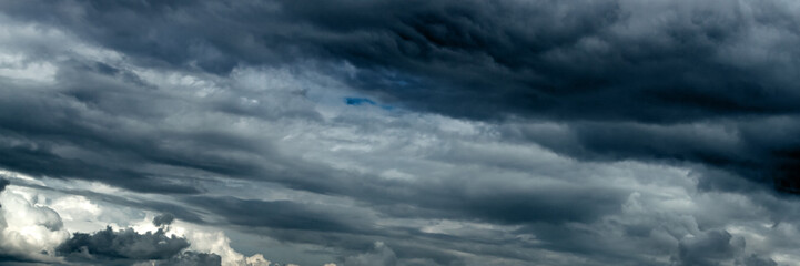 Dramatic sky with dark clouds. Dark rain clouds