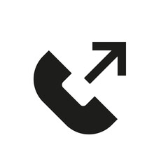 Call out solid icon. Outgoing call glyph vector symbol.