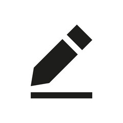 Edit pencil with line solid icon. Draw glyph vector symbol.