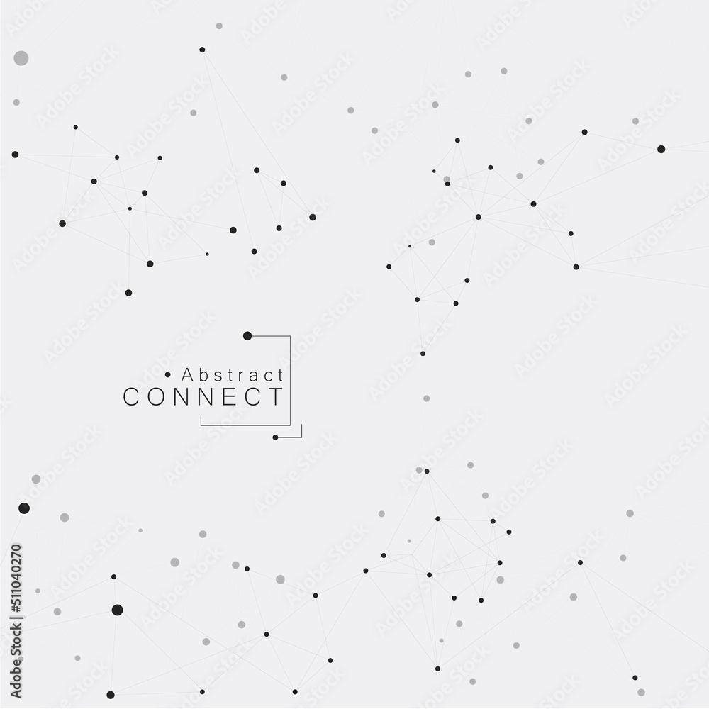 Poster vector abstract molecular structure. connected lines and dots. cover white template design. vector t