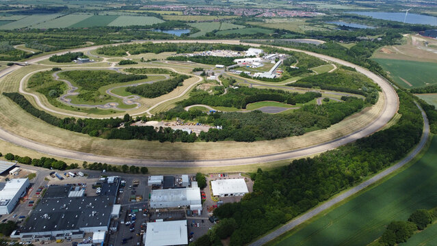 Aerial view of British Countryside Landscape and Millbrook Proving Ground