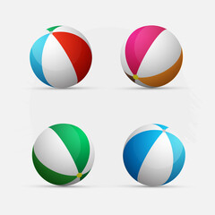 Obraz premium Collection of beach ball cartoon design icon vector.