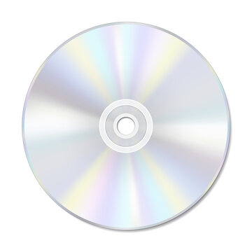 Blank compact or laser disc on white with space for text. EPS10 vector format.