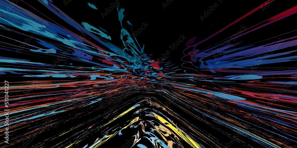 Poster 3d exploding bright creative patterns and designs in primary colours