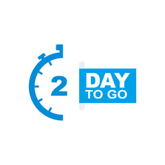 2 day to go. Vector illustration design	