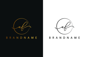 A F AF hand drawn logo of initial signature, fashion, jewelry, photography, boutique, script, wedding, floral and botanical creative vector logo template for any company or business.