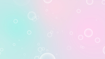 シャボン玉（緑_ピンク）のパーティクルの背景のイラスト