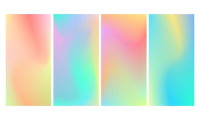 Set of Holograpic Gradient Aurora Vibes Backgound