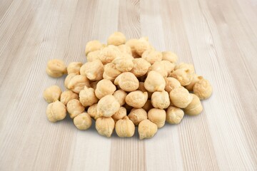 Soybean set on a pile of soybeans on the desk, food