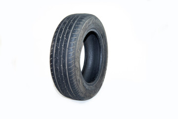 Car tire isolated on white background.
