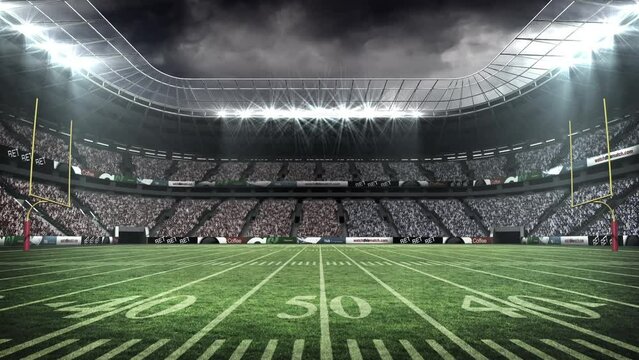 Animation of flashes blinking over sports stadium