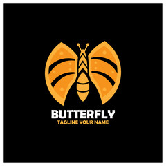 abstract butterfly illustration animal design logo vector
