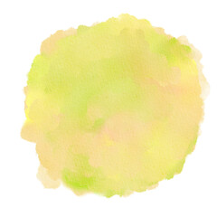 Fototapeta premium Pastel Yellow Watercolor Paint Stain Background Circle