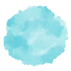 Pastel Light Blue Watercolor Paint Stain Background Circle