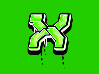 Hand lettering Graffiti Typography with Dripping Vector Template