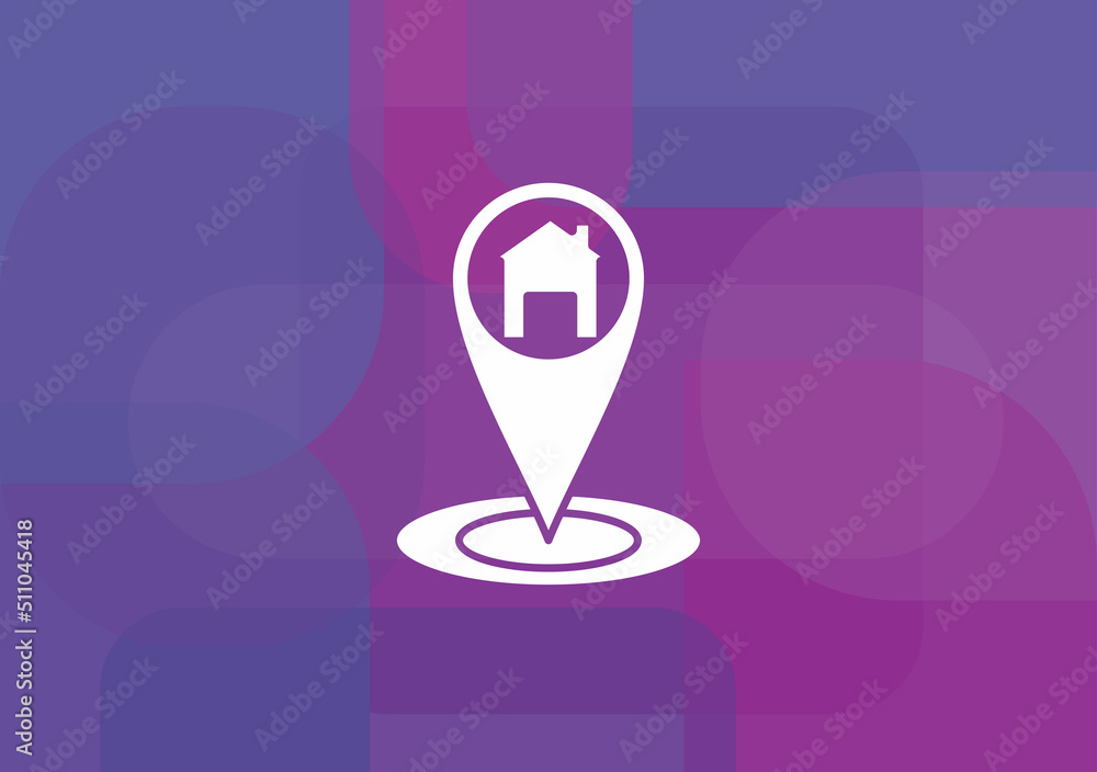 Poster home gps - map pointer, map pin icon - arrow pin, compass location.vector illustration.