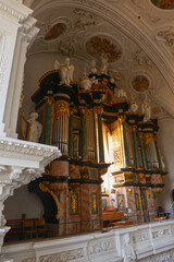 Obraz premium Innenansicht Schönenbergkirche am Schönenberg nahe Ellwangen (Jagst) in Baden-Württemberg