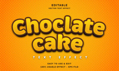 chocolate cake editable text effect with modern and simple style, usable for logo or campaign title