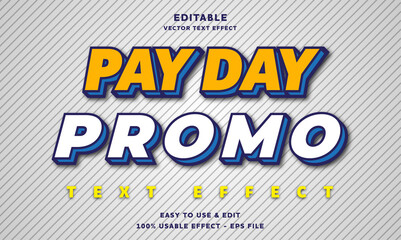 payday promo editable text effect with modern and simple style, usable for logo or campaign title
