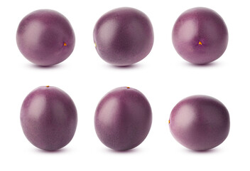 Passion fruit. Six passion fruits from different angles, isolated on a white background.