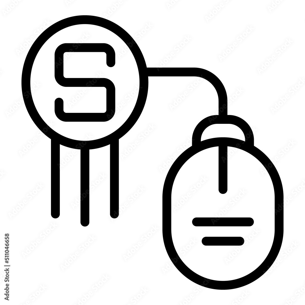 Poster mouse click button icon outline vector. data blog. database app