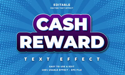 cash reward editable text effect with modern and simple style, usable for logo or campaign title