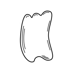 trendy gua sha scraper made of natural stone, massager for facial care. Vector illustration skin care concept.