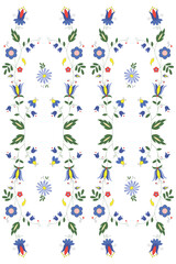 Ethnic floral seamless pattern. Traditional polish embroidery desihn. - obrazy, fototapety, plakaty