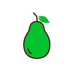 green pear icon on white background