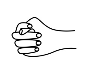 Hand gesture not give, mine or fig to you. vector illustration isolated white.