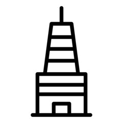 Building icon outline vector. Business center. Modern store