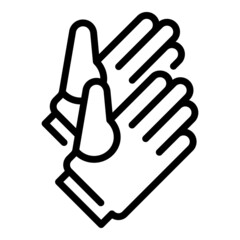 Winter gloves icon outline vector. Boxer glove. Sport box