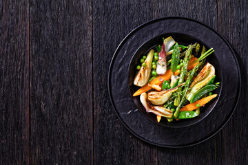 french Barigoule of summer vegetables in bowl