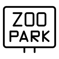 Zoo park icon outline vector. Animal pass card. Fun event