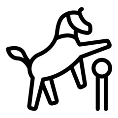 Horse jump icon outline vector. Jockey race. Sport derby