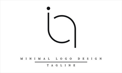 IA or AI Minimalist Logo Design Vector Art Illustration