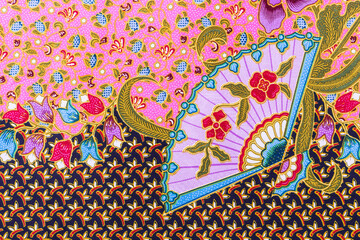 Batik sarong pattern background in Thailand, traditional batik sarong in Asian.