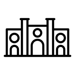 Architecture landmark icon outline vector. Monument building. Tower culture
