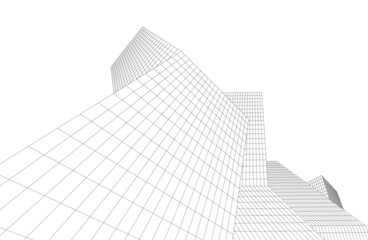 Fototapeta premium abstract architecture 3d drawing