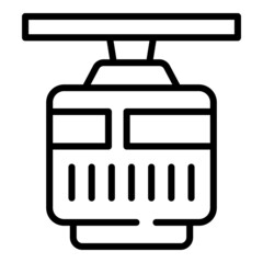 Travel mountain cabine icon outline vector. City map. Day tower