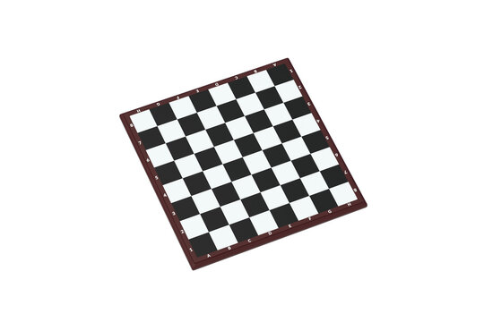 Chess board isolated on white background. 3d render
