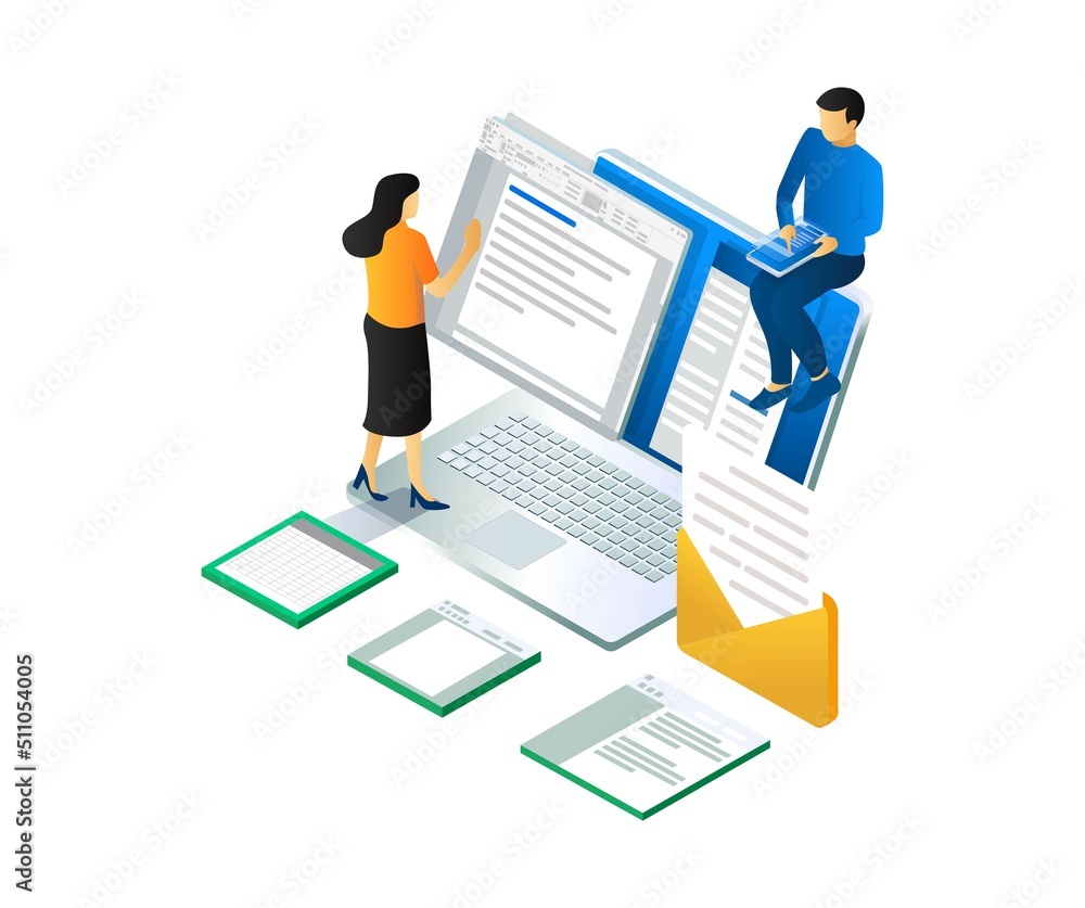 Aufkleber the team is writing text on the document